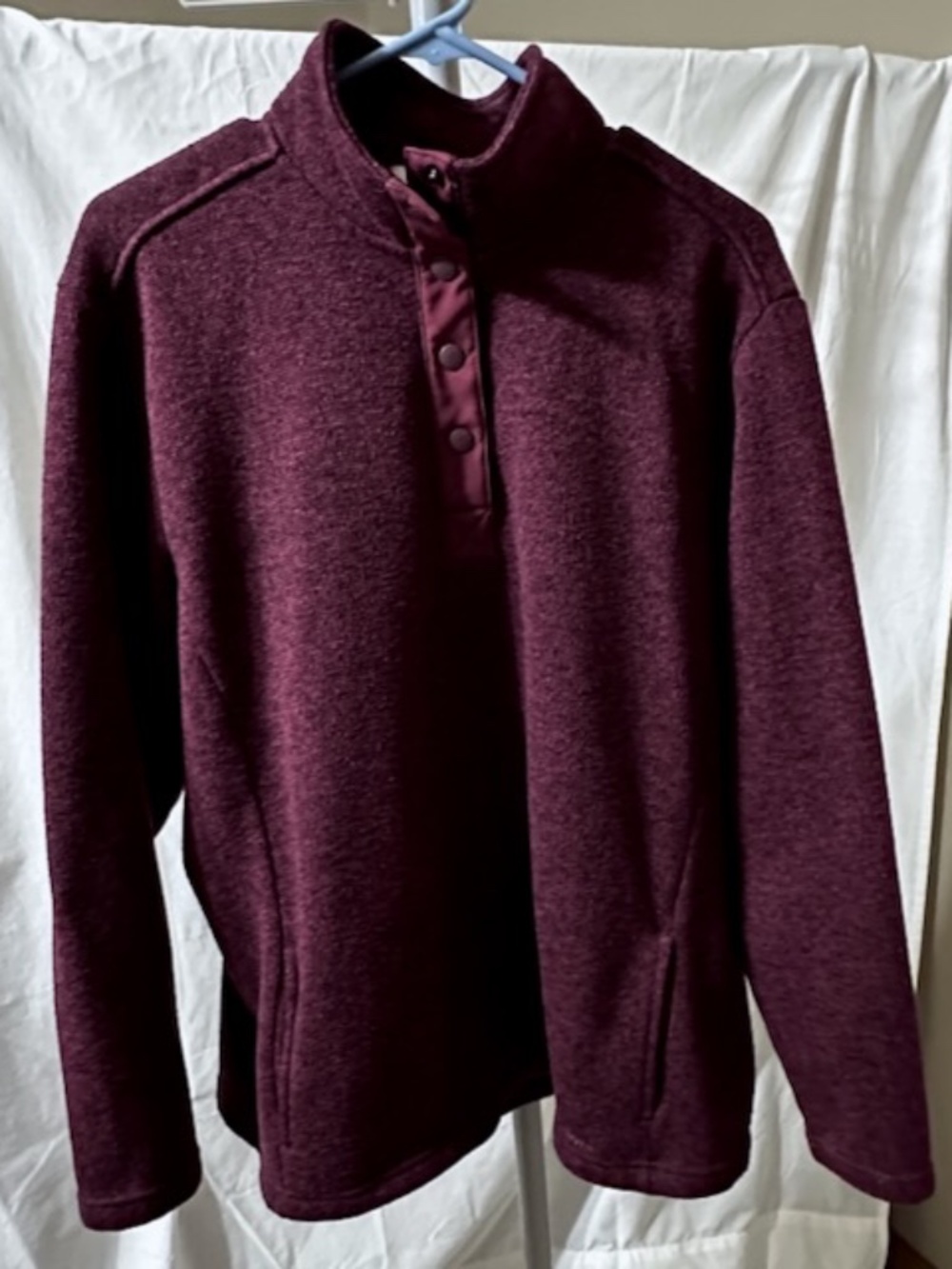 Orvis 1/4 Snap Front Sweater Fleece Pullover Women's XL Dark Purple